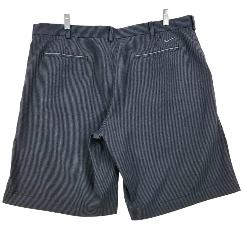Nike Golf Dry-Fit Mens Shorts Size 40 Tour Performance Black Gray Stripe Stretch